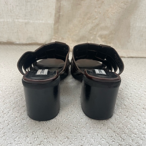 90s Vintage Steve Madden Leather Chunky Heel - Picture 3 of 5